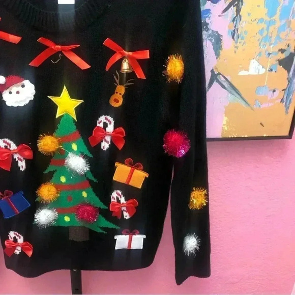 Planet Gold Embellished Christmas Sweater - Picture 4 of 5